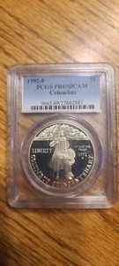 1992-P Columbus Quincentenary 90% Silver Dollar ICG PR69 DCAM Coin - Picture 1 of 2