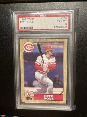 1987 TOPPS #200 PETE ROSE PSA 6 Cincinatti Reds - Image 1 of 4