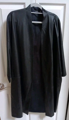 Abrigo Chaqueta Kimono Abierto Cuero Vegano Imitación Negro NATORI Talla XL Foto 1 de 4