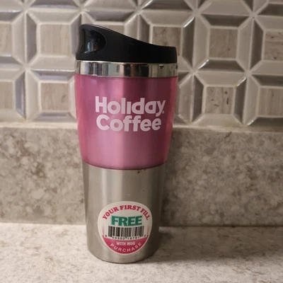 Taza Vaso Gasolinera Vacaciones Vintage - Recarga Retro 24oz Gris y Rosa Foto 1 de 4