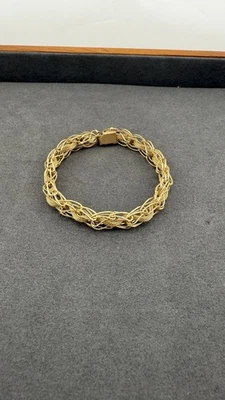 10K Yellow Gold Woven Byzantine Bracelet 11.72g Solid Gold 7.5” Safety Clasp - Image 1 of 4