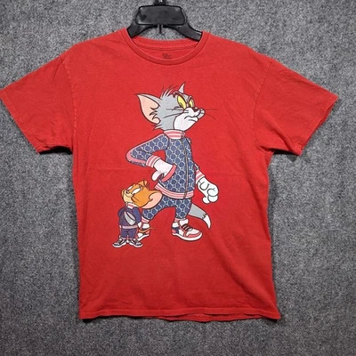 Tom and Jerry Graphic Red T-shirt   Size M Youth 100% Cotton - Image 1 of 4