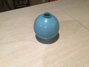 Antikes Original Rotkehlchen Ei blau Milchglas Blitzstab Kugel - Bild 1 von 6