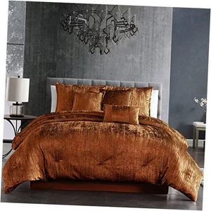 Turin Luxury Plush Comforter Set, King, Spice, 7-Piece Set - Picture 1 of 6