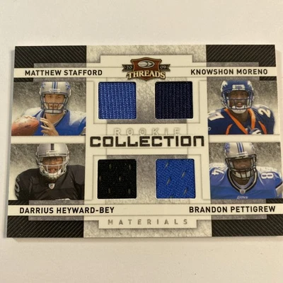 2009 Donruss Threads Rookie Collection Quad Material Stafford RC / 100 - Image 1 of 2