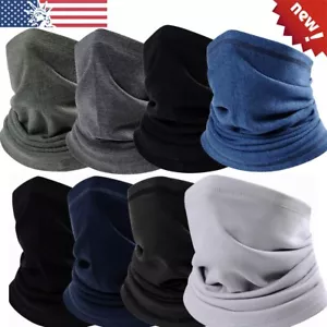 Winter Neck Warmer Gaiter Fleece Face Mask Cover Windproof Scarf for Men Women - Picture 1 of 20