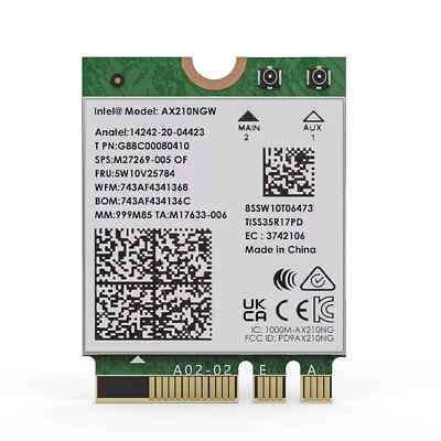 WiFi 6E Wireless Card Intel AX210NGW Bluetooth 5.3 Tri-Band Network wifi Adapter - Image 1 of 2