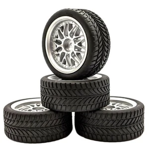 1/10 RC 26mm silber metallic Speichenräder und Straßenrennreifen - Bild 1 von 5