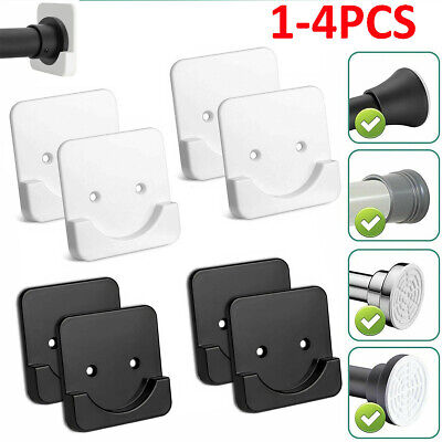 1-4pcs Adhesive Shower Curtain Rod Tension Holder Shower Rod Mount Retainer Wall • 6.76€