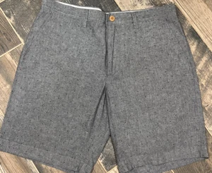 J Crew Factory Mens Gramercy Gray Green Dots Chambray Shorts 46251 Size 33 - Picture 1 of 6
