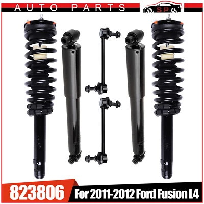 For 2010-2012 Ford Fusion Front Complete Struts & Rear Shocks & Sway Bar Links - Image 1 of 4