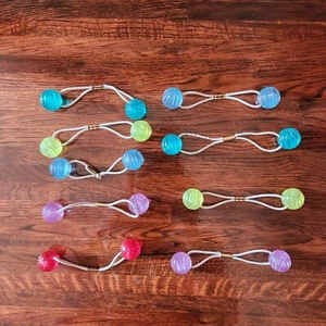 Textured Vintage Ponytail Holders  Colorful Hair Accessories Acrylic Balls - Picture 1 of 3