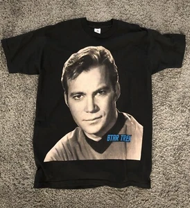 Vintage 1995 Star Trek Captain Kirk Single Stitch T Shirt XL Shatner Double Side - Picture 1 of 3