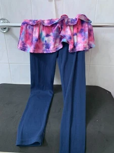 Kids Girls Skirt Leggings Ruffle Tutu Pants Kids Footless Solid Pants 140 cm - Picture 1 of 5