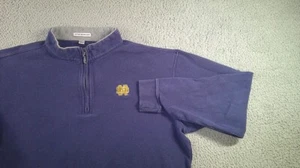 Peter Millar Notre Dame Quarter Zip Men Large Embroidered Collegiate Golf Preppy - Picture 1 of 9