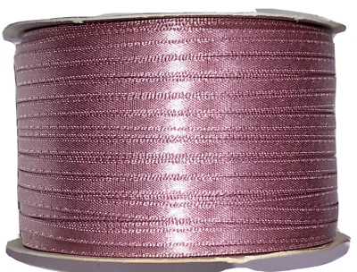 CINTA SATINADA ROSA ANTIGUA MALVA 1/8" x 50 YDS LAVABLE DF NYLON, Schiff EE. UU. Foto 1 de 3