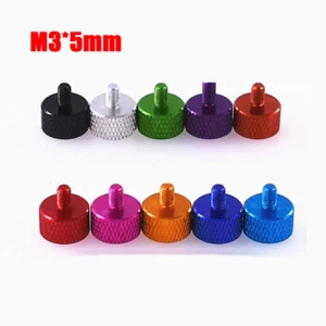 M3 Knurled Thumb Screws Flat Head Aluminium Alloy Hand Grip Knob Bolts Anodised - Picture 1 of 4