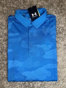NEW Men's Under Armour Playoff Camo Jacquard Polo Blue Size Large MSRP $70 - Picture 1 of 8