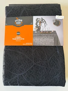Hyde And Eek Lace Tablecloth Halloween Black 60” X 84” NWT - Picture 1 of 7