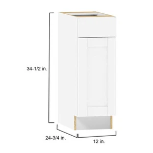 Hugo&Borg Canora 12-in W x 34.5-in H x 24.75-in D Canora White Door and Drawer - Picture 1 of 3