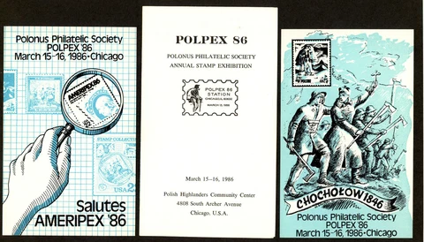 POLPEX 1986 Ameripex '86 & Chocholow 1846 Uprising Souvenir sheets MNH (SS86) Cover
