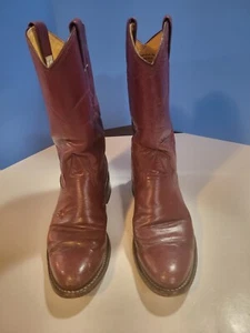 Womens Nocona Cowboy Boots Size 4 1/2 Red Maroon With Red Flower - Picture 1 of 6