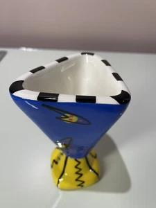 BROUSSARD Memphis Design Ceramic Abstract Expressionist Hand Painted Vase - Picture 1 of 12