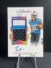 2021 Panini Flawless Terrace Marshall Jr RPA /25 On - Card Auto RC Panthers 🐆