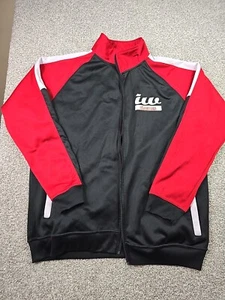 Ikewear Jacket Mens 3XL Black Red White Full Zip Track Coat Athletic Wear Casual - Picture 1 of 14