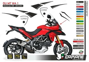 Adesivo compatibile DUCATI Multistrada 1200/1200S 2010-2014 LOGO CARENE MT WA 1 - Picture 1 of 1