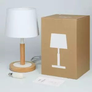 Nachttischlampe Dimmbar aus Holz LED Tischlampe, Schreibtischlampe Schlafzimmer - Bild 1 von 10