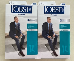 2 Pair Jobst for Men Medical Compression Socks Khaki Large 20 - 30 MMHG NIB - Picture 1 of 7