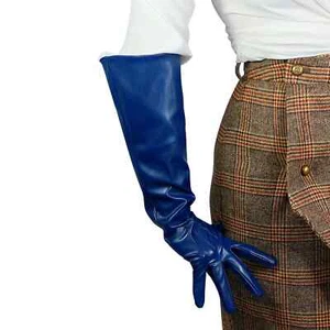 Guanti unisex marina 50 cm oversize larghi manica a sbuffo sera moda ecopelle - Foto 1 di 14