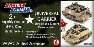 Victrix 2 x Universal Carriers 12mm 1:144 scale WWII 1 x sprue loose VG12031 - Picture 1 of 16