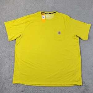 Carhartt Force Shirt Mens 3XL Relaxed Yellow Polyester Blend Short Sleeve w/Tag - Picture 1 of 12