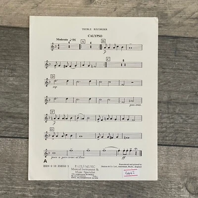 Calypso For Treble Recorder Oxford University Press Sheet Music Page - Image 1 of 2