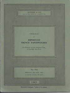 SOTHEBY’S French Paperweights Jokelson Collection Auction Catalog 1963