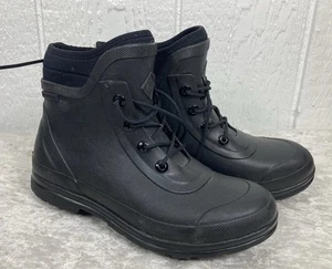 Muck Boot Originals Lace Up Boots Neoprene Lined Black Womens Size 10 - Picture 1 of 10