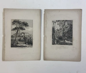 (2) Orig. 1833 ROME by Bartolomeo Pinelli Italy Steel Engraving WB Cooke London - Picture 1 of 24