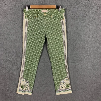 Tory Burch Mia Pants Womens 27 Botanical Stretch Ankle Cropped Runway Collection - Image 1 of 4