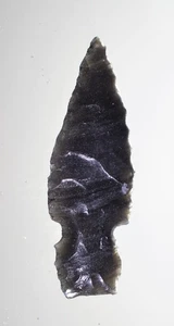 Authentic Modern Reproduction of Pre 1600 Utah Obsidian Arrowhead - Picture 1 of 3