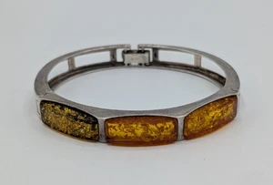 Pulsera ámbar de plata de ley sellos completos 24 gramos - Imagen 1 de 9