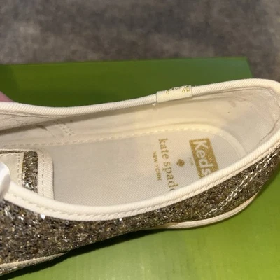 Keds x Kate Spade Champion Platinum Glitter Lace Sneakers 7.5 M - Image 1 of 4