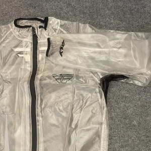 Fly Racing Men's Motorcyle Rain Jacket Clear Windbreaker Size Small - Picture 1 of 7