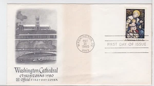 TurtlesTradingPost- Christmas Madonna 1980 - FDC #1842 Washington Cathedral - Picture 1 of 1