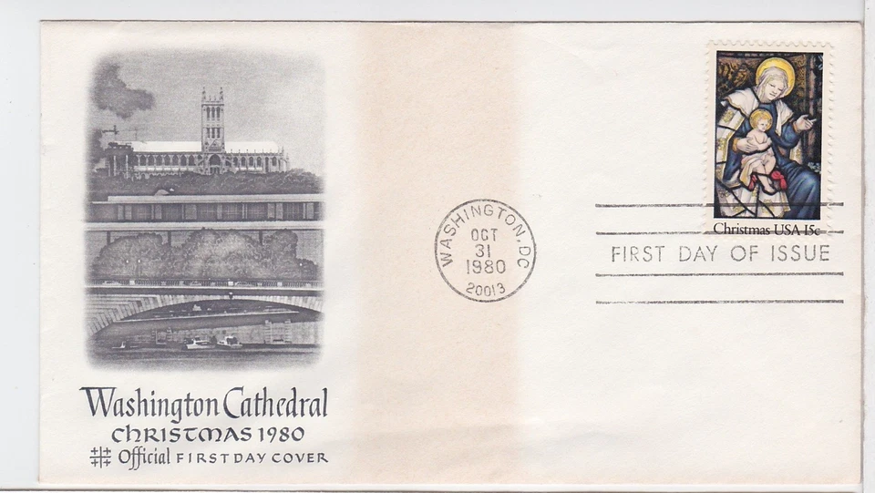 TurtlesTradingPost- Christmas Madonna 1980 - FDC #1842 Washington Cathedral - Image 1 of 1