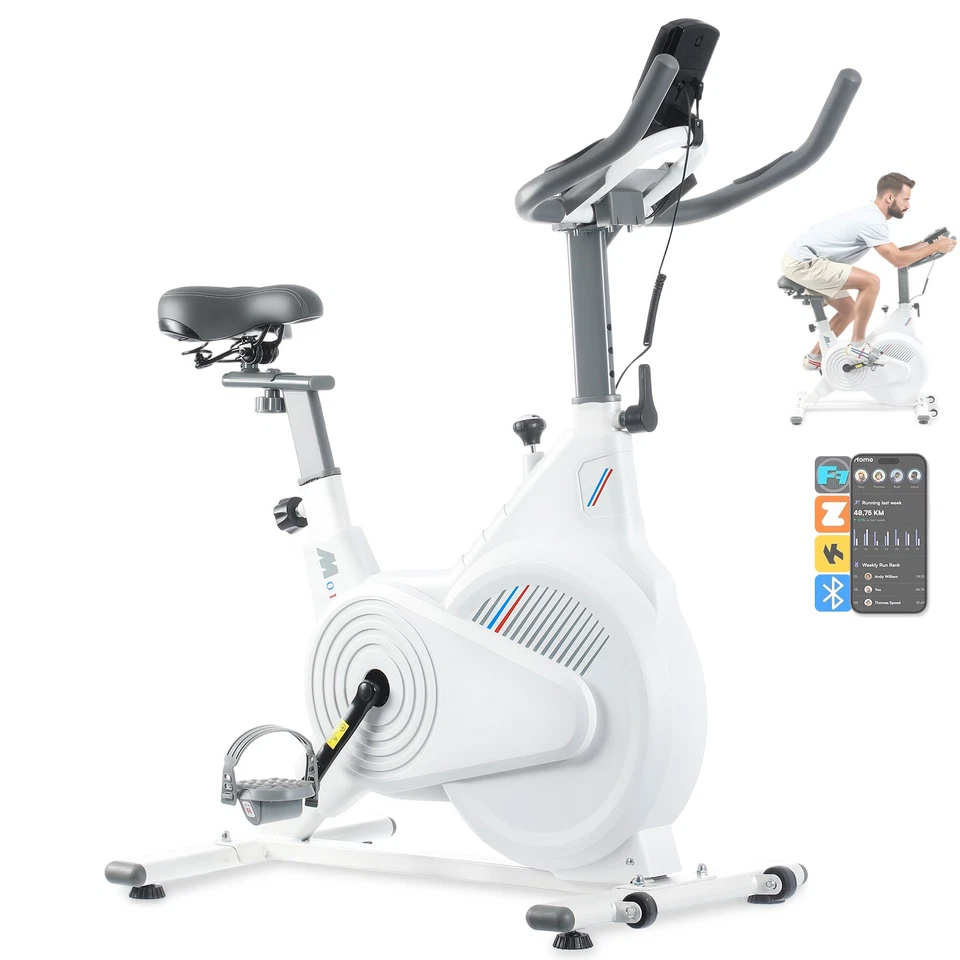 OYAJIA Indoor Cycling Bike Stufenlos Verstellbar Kardio Training Indoor Cycling
