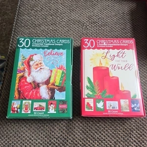 2 neue Vintage Boxen Weihnachtskarten Box 30 je 10 verschiedene Designs. - Bild 1 von 10