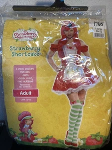 4PC- Strawberry Shortcake Adult Halloween Costume Large (10-12) - Picture 1 of 12