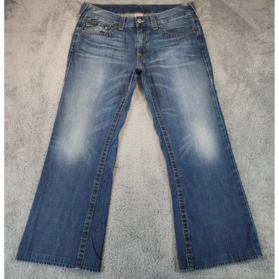 Pantalones de mezclilla Billy True Religion de colección para hombre 36x28 azul corte bota relajados hechos en Estados Unidos Y2K Foto 1 de 4
